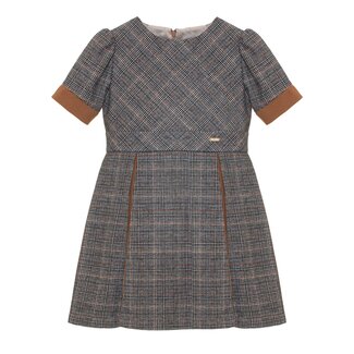 PATACHOU DRESS KIDS GIRL CAMEL - CAMEL PLAID F24-78