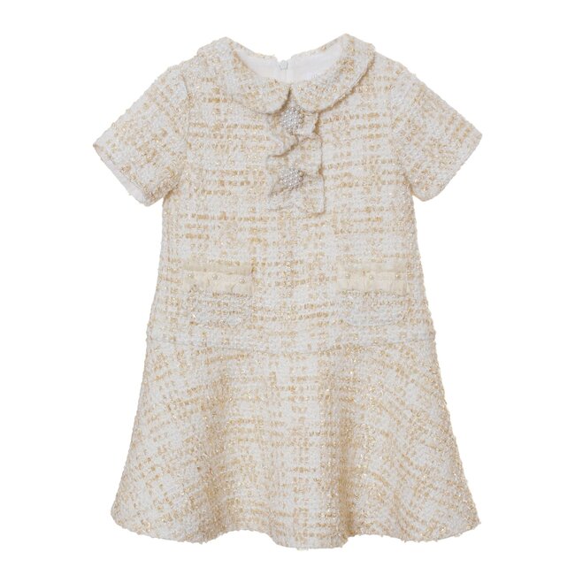 PATACHOU DRESS KIDS GIRL PARTY GOLD - GOLD/CHAMPAGNE