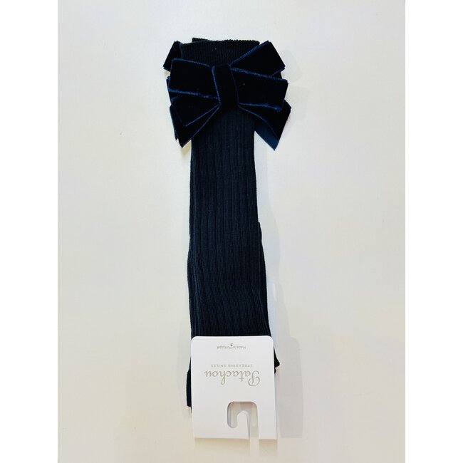 PATACHOU SOCKS VELOUR BOW-MARINE