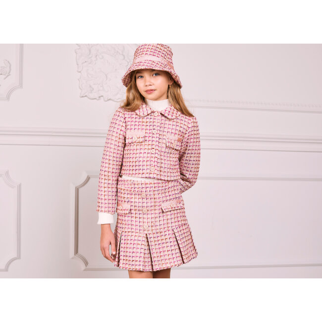PATACHOU COAT - KIDS GIRL PINK - PINK/GOLD