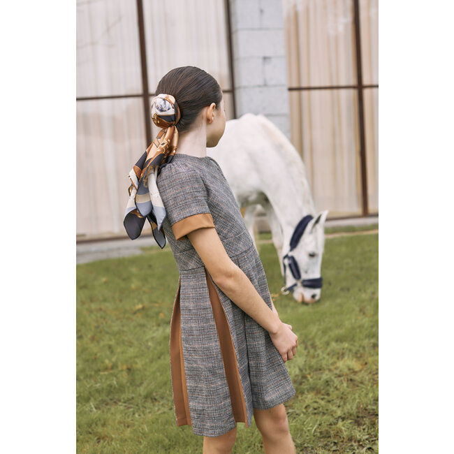 PATACHOU DRESS KIDS GIRL CAMEL - CAMEL PLAID F24-78