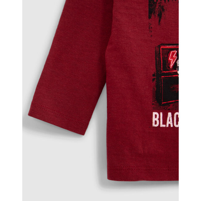 IKKS Baby boy burgundy visual t-shirt cat rocker