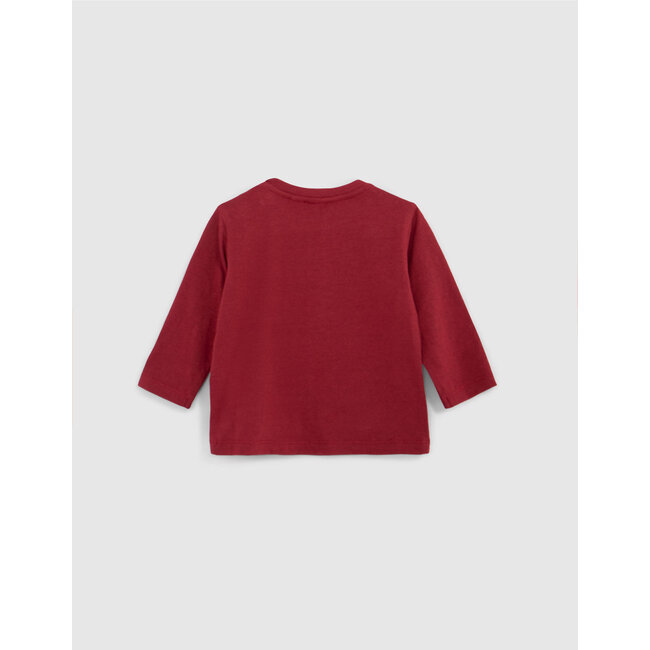 IKKS Baby boy burgundy visual t-shirt cat rocker