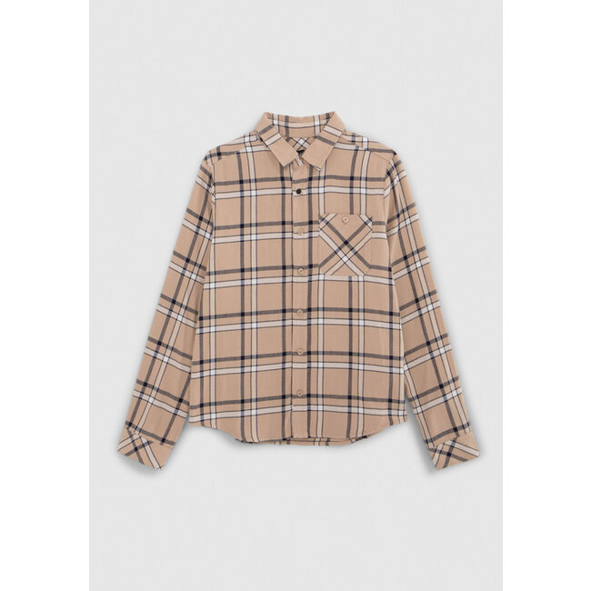 IKKS Boy's beige plaid shirt