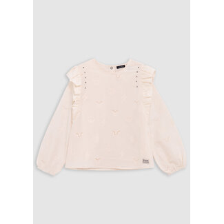 IKKS Blouse ecru broderie anglaise motifs army fille