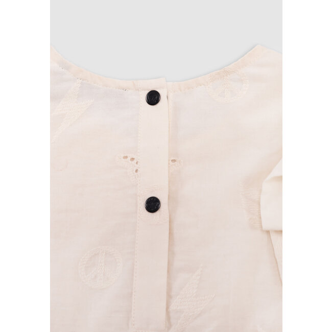 IKKS Blouse ecru broderie anglaise motifs army fille