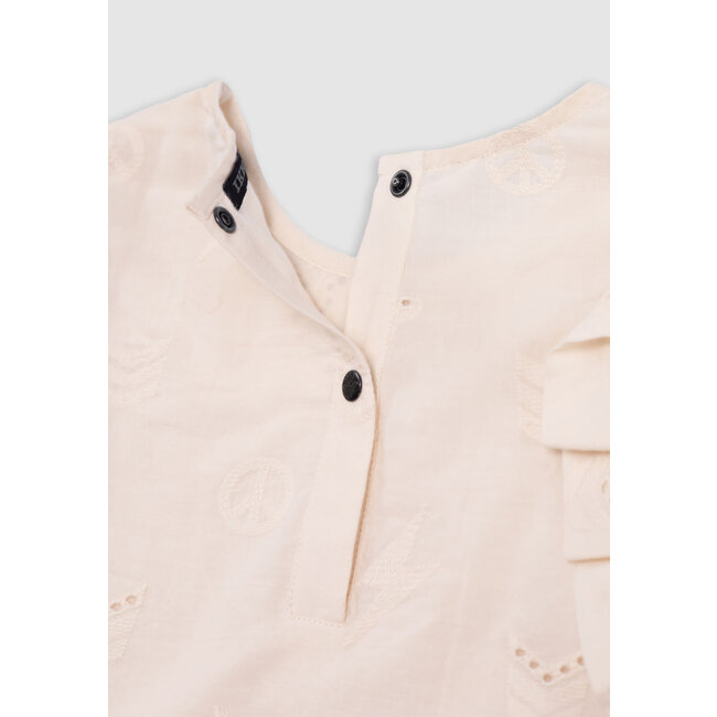 IKKS Blouse ecru broderie anglaise motifs army fille