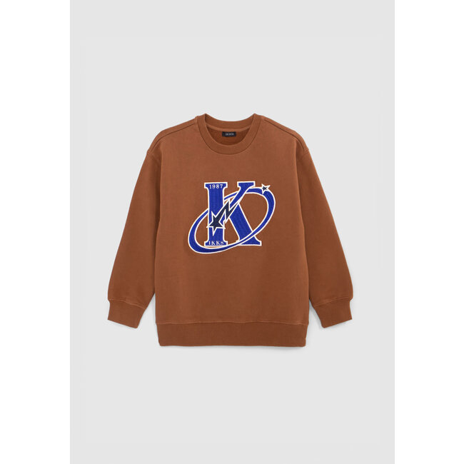 IKKS Boy's camel maxi sweatshirt with K-comète logo embroidery