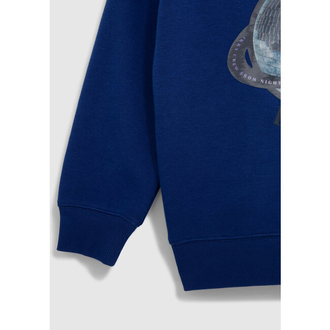 IKKS Boy's visual blue cosmic-disco lenticular sweatshirt