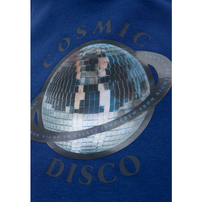 IKKS Boy's visual blue cosmic-disco lenticular sweatshirt