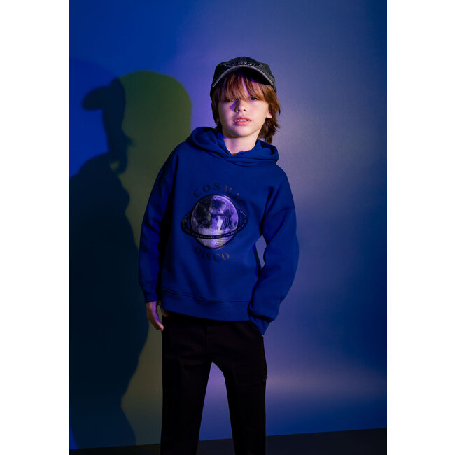 IKKS Boy's visual blue cosmic-disco lenticular sweatshirt