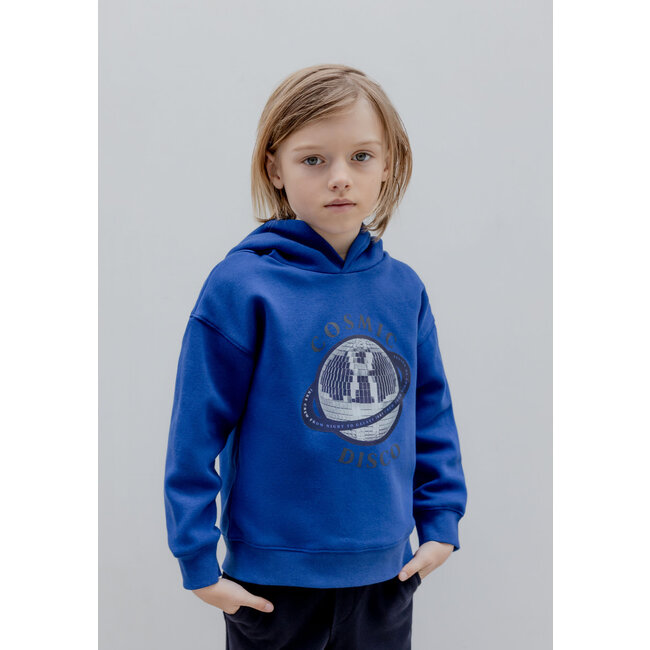 IKKS Boy's visual blue cosmic-disco lenticular sweatshirt
