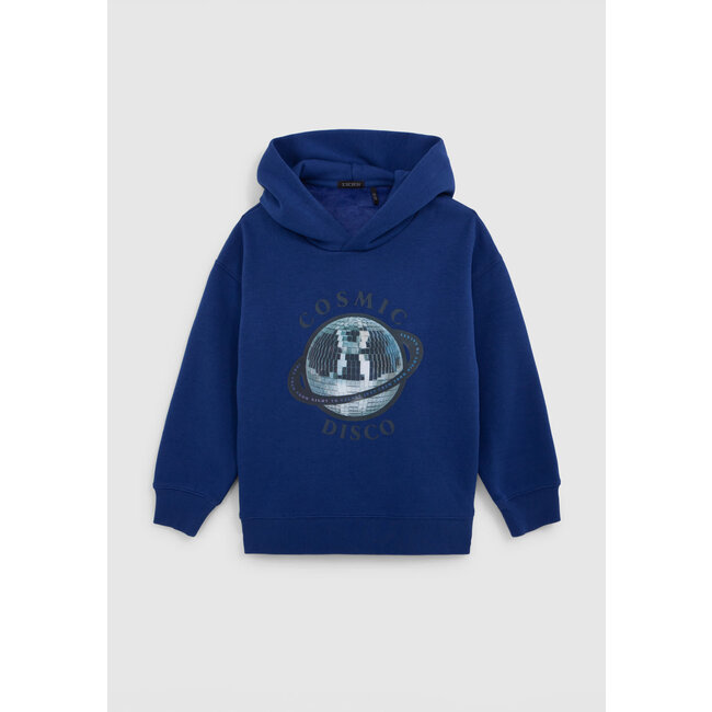 IKKS Boy's visual blue cosmic-disco lenticular sweatshirt