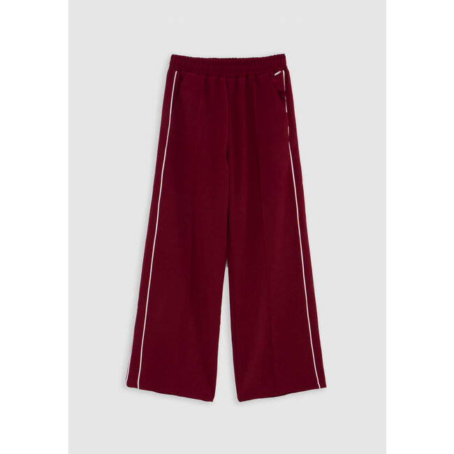 IKKS Wide-leg burgundy pants with ecru bias on girls' sides