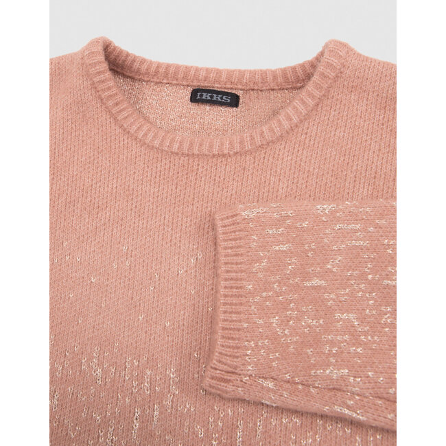 IKKS Girl's pink jacquard lurex sweater dress