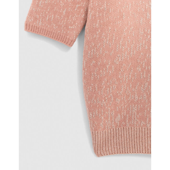 IKKS Girl's pink jacquard lurex sweater dress