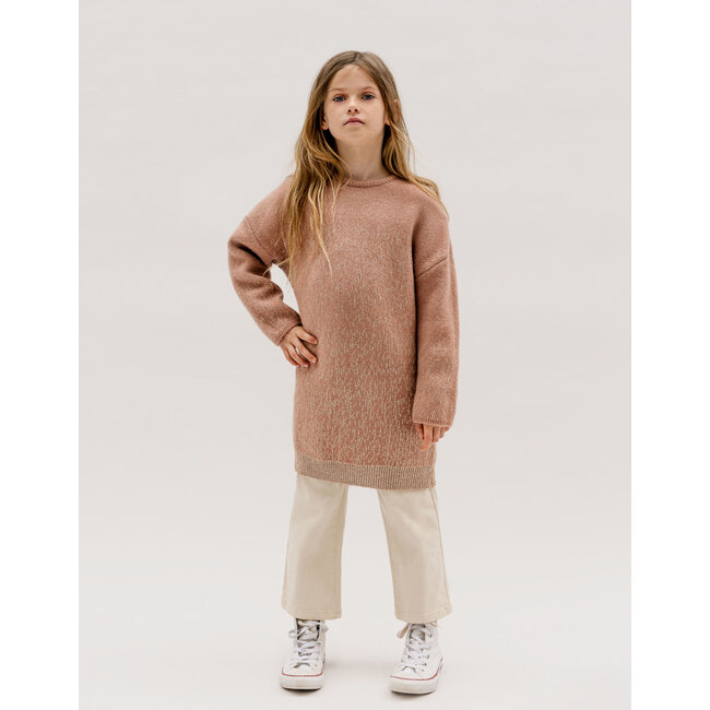 IKKS Girl's pink jacquard lurex sweater dress