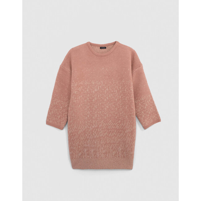 IKKS Girl's pink jacquard lurex sweater dress