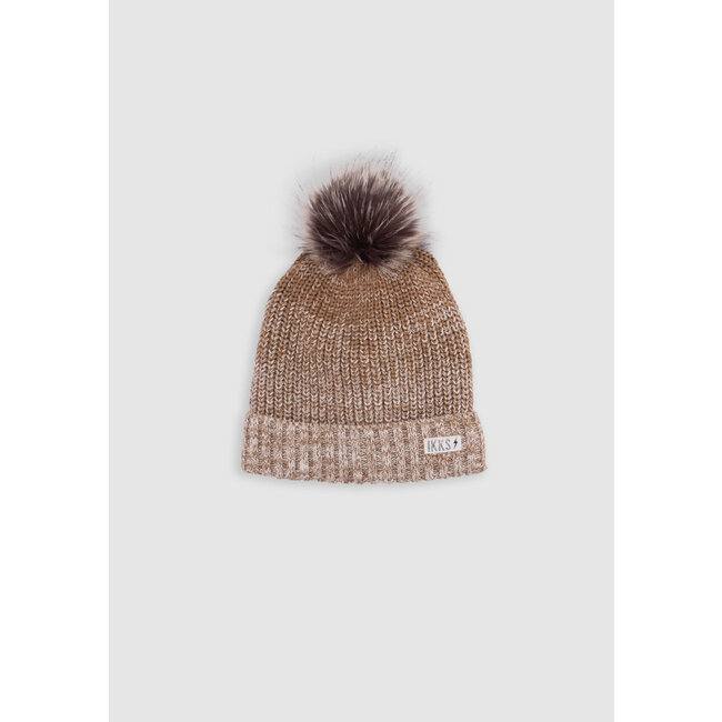 IKKS Camel knitted hat with pompom pompon baby boy