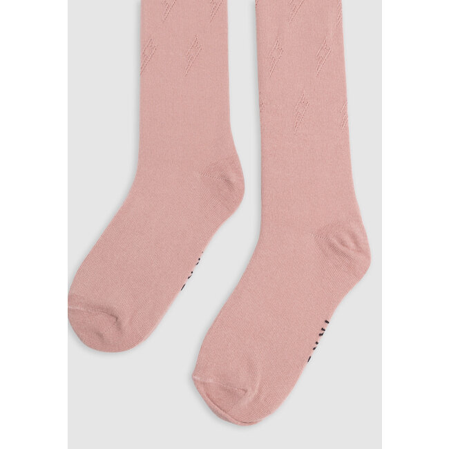 IKKS Girl’s pink lightning jacquard knit tights