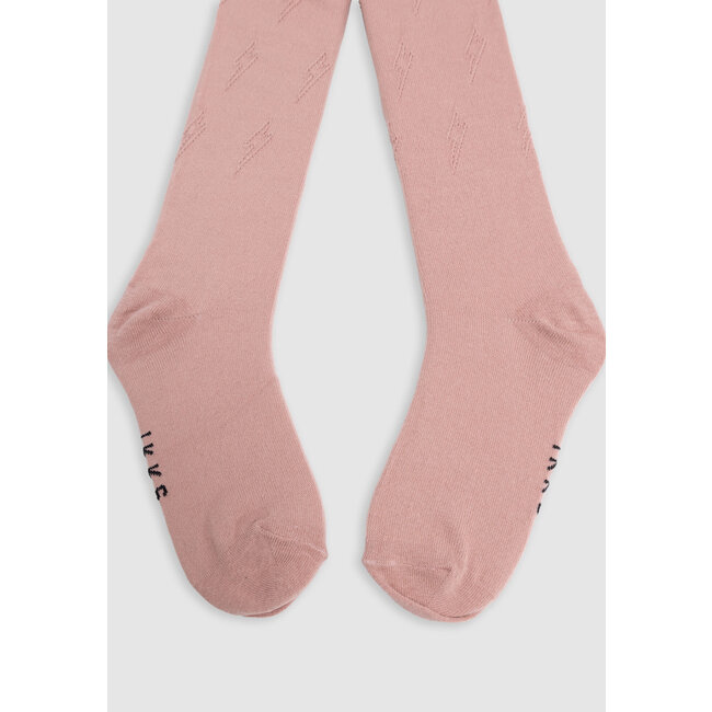 IKKS Girl’s pink lightning jacquard knit tights