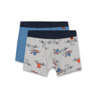 SANETTA Boys' Hip Shorts (Double Pack) Grey & Blue