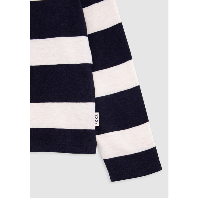 IKKS Girl’s sailor-stripe T-shirt, studded lightning and slogan