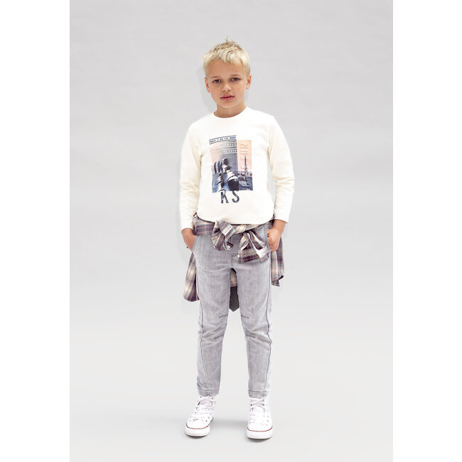 IKKS T-shirt ecru organic cotton Paris roofs embossing boy