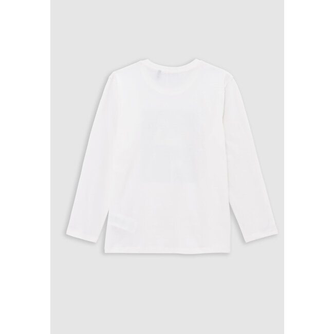 IKKS White T-shirt organic cotton visual man-lion boy