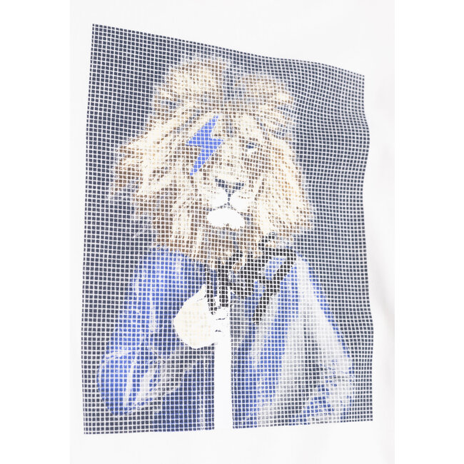 IKKS White T-shirt organic cotton visual man-lion boy