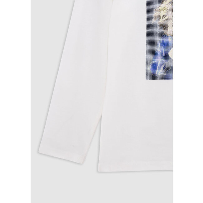 IKKS White T-shirt organic cotton visual man-lion boy