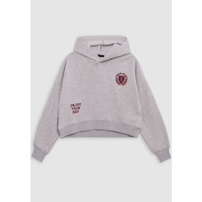 IKKS Girl's grey hoodie with XL number embroidery and print