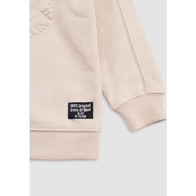 IKKS Boy's beige maxi herringbone embossed sweatshirt