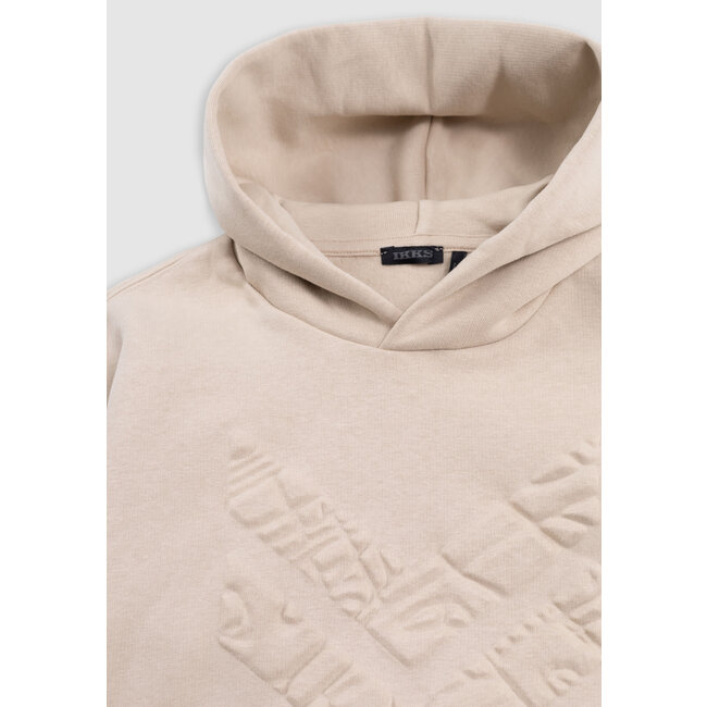 IKKS Boy's beige maxi herringbone embossed sweatshirt