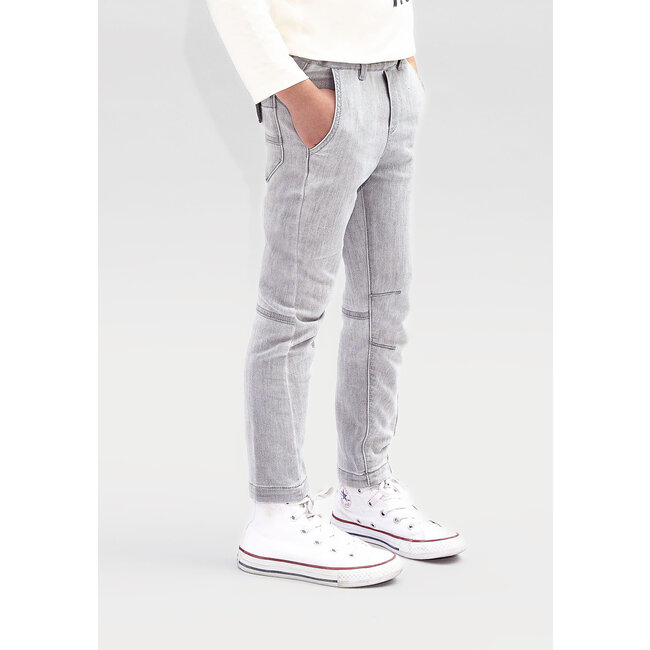 IKKS Boy's grey cut-off knee JOGGER jeans