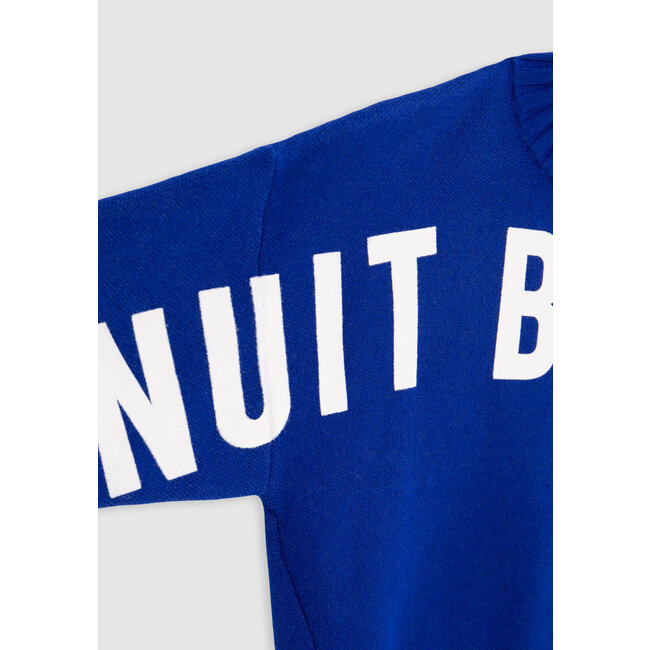 IKKS Blue sweater dress maxi message girl