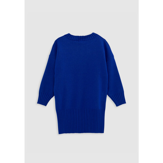 IKKS Blue sweater dress maxi message girl