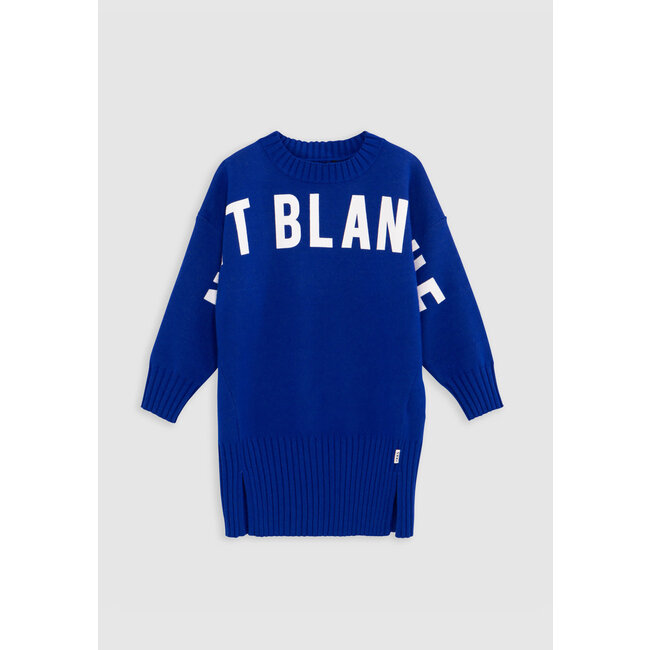 IKKS Blue sweater dress maxi message girl