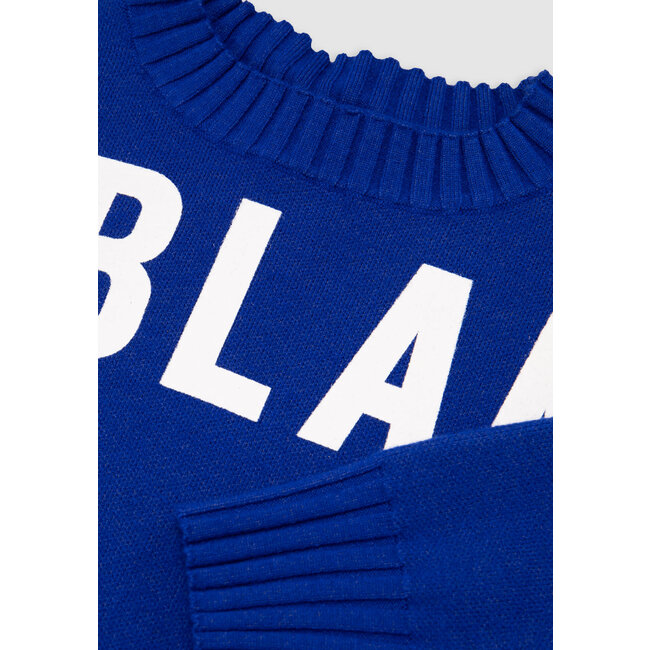 IKKS Blue sweater dress maxi message girl