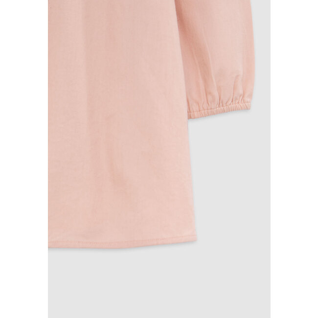 IKKS Girl's pink dress with Art Deco bird embroidery