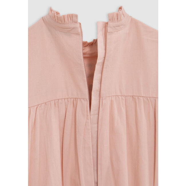 IKKS Girl's pink dress with Art Deco bird embroidery