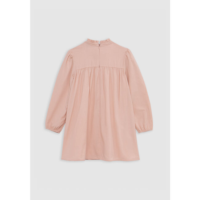 IKKS Girl's pink dress with Art Deco bird embroidery