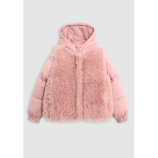 IKKS Girl's pink 2-in-1 down jacket with sherpa vest