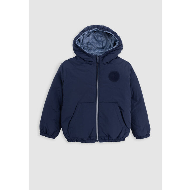 IKKS Boy's reversible nylon denim and navy jacket