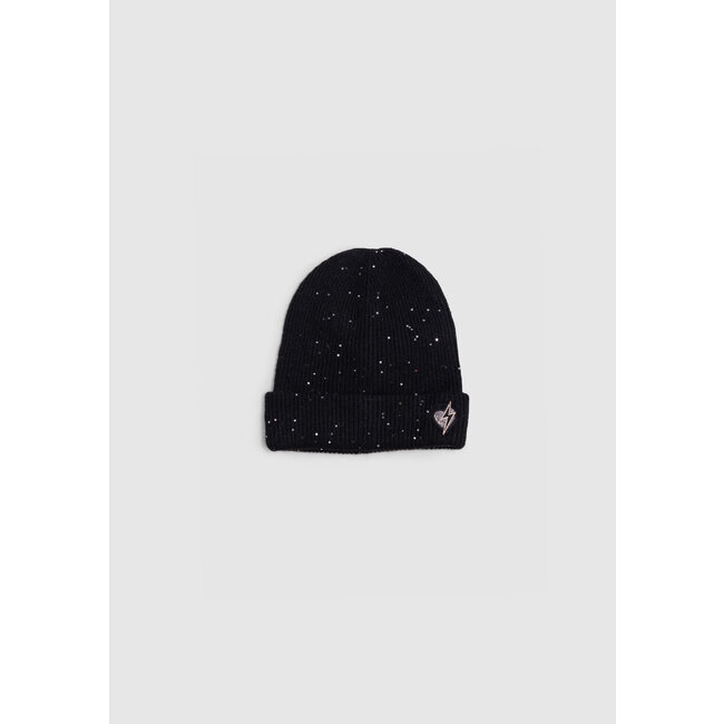 IKKS Girl's black sequined knit hat