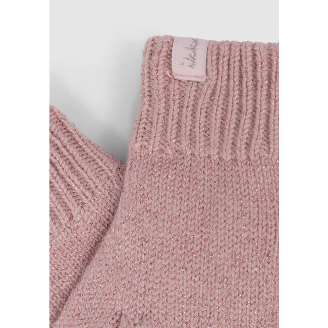 IKKS Pink glitter knit gloves for girls