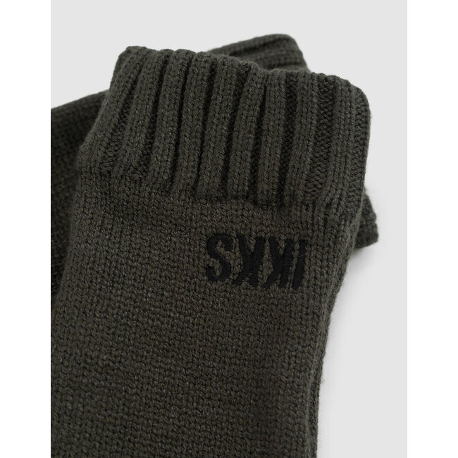 IKKS Boy's khaki recycled knit gloves