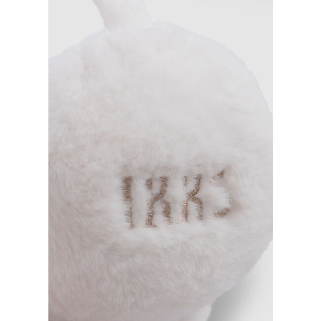 IKKS Girl's ecru ear muffs with gold embroidery