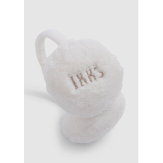IKKS Girl's ecru ear muffs with gold embroidery