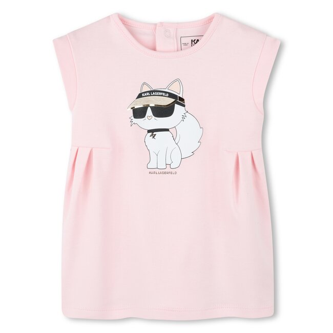KARL LAGERFELD GIRLS PINK GRAPHIC DRESS